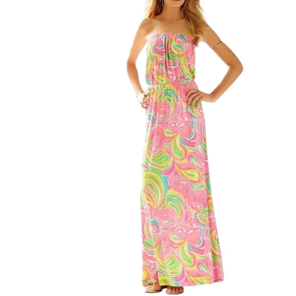 Lilly Pulitzer Strapless Maxi Dress size Small